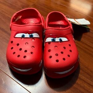 Red Kids' Clogs with Cartoon Eyes